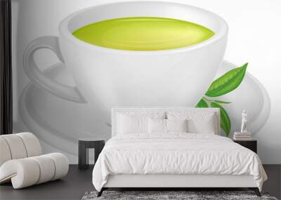 A cup of green tea. Vector illustration.	 Wall mural