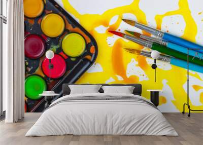 Paints and brushes Wall mural