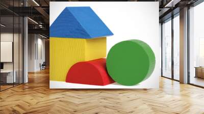 Wooden building blocks Wall mural