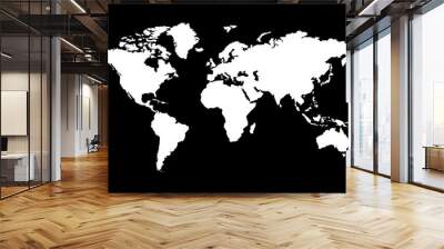 Black and white world map illustration Wall mural