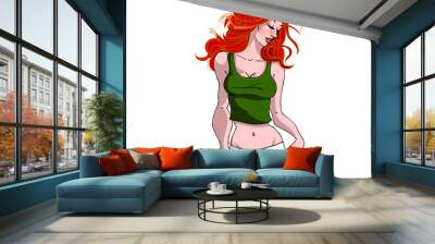 Red Hair girl Wall mural