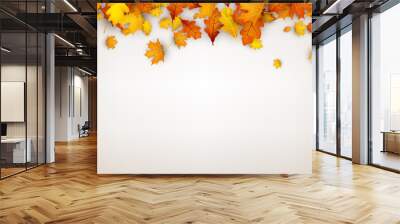 Autumn background with orange leaves. Wall mural