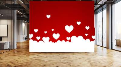 Background with white hearts. Wall mural