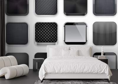 Black app icons. Wall mural