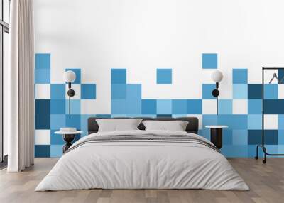 Blue and white abstract banner. Wall mural