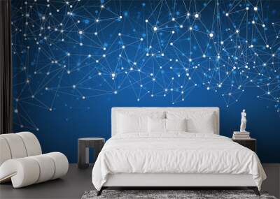 Blue social network background. Wall mural