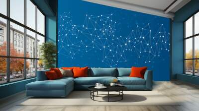 Blue social network background. Wall mural