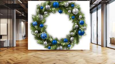 Card with Christmas wreath. Wall mural