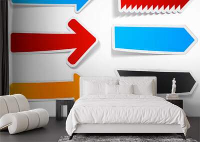 color arrows sticker set. Wall mural