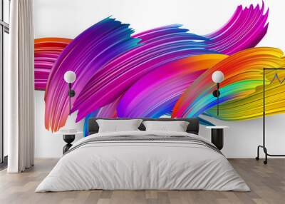 Colorful abstract brush strokes on white background. Wall mural