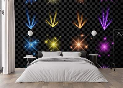 Festive color firework set. Wall mural