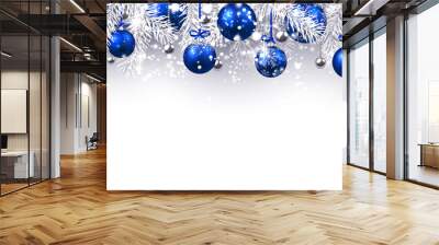 New Year banner with Christmas balls. Wall mural