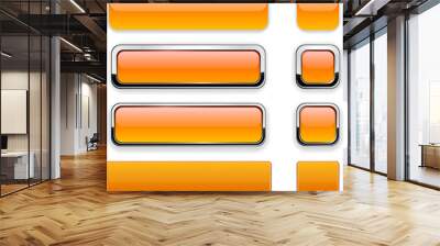 Orange high-detailed modern web buttons. Wall mural