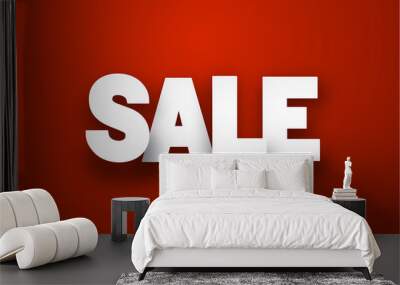 Paper sale sign. Wall mural