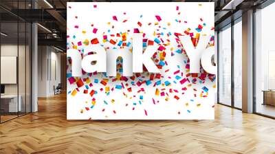 paper thank you confetti sign. Wall mural