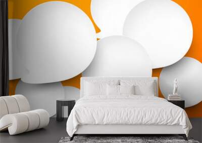 Paper white speech bubbles. Wall mural