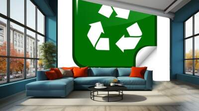 recycle sticker icon. vector illustration Wall mural