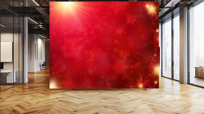 Red sparkling background. Wall mural