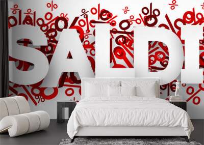 Saldi paper note over percent signs. Wall mural