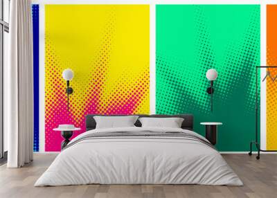 Set of abstract halftone colorful backgrounds.. Wall mural