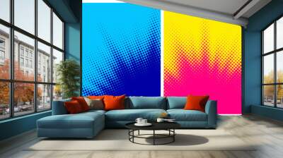 Set of abstract halftone colorful backgrounds. Wall mural