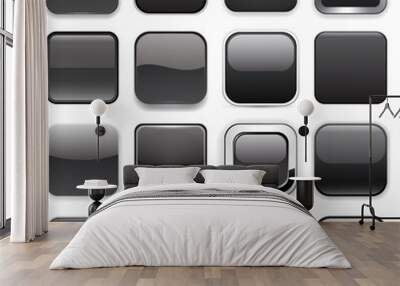 square black app icons. Wall mural