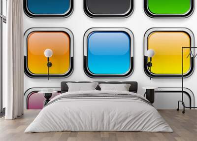 Square color icons. Wall mural