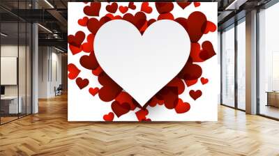 valentine's background with red hearts. Wall mural