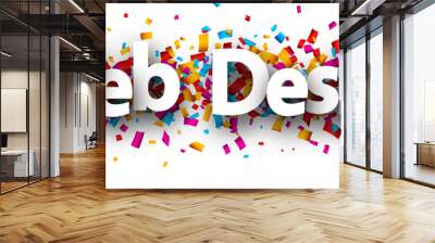 Web design banner with colorful confetti. Wall mural