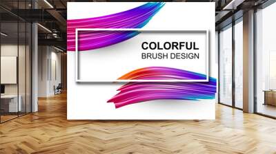 White background with colorful watercolor brush strokes. Wall mural