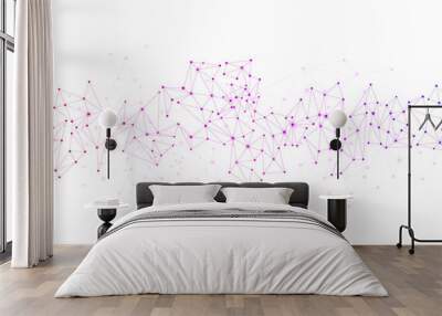 White global communication background with colorful network. Wall mural