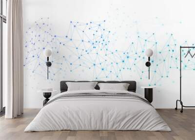 White global communication banner with colorful network. Wall mural