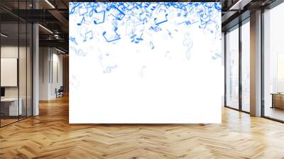 white musical banner with notes. Wall mural