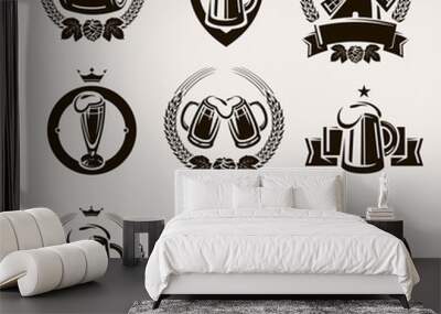 Beer labels set. Vector Wall mural