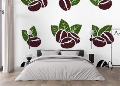 Coffee beans set. Vector  Wall mural