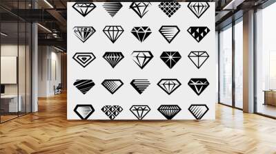 Diamond collection set. Collection icon diamonds. Vector Wall mural