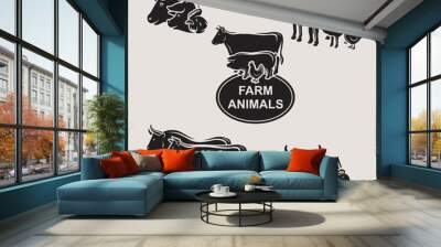 Farm animals set. Collection icon farm animals. Vector  Wall mural