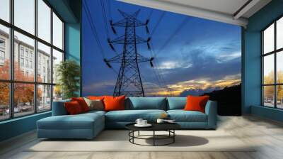 High Voltage Powerlines Wall mural