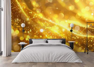 Abstract Gold Background. Glistering Sparkle in Festive Yellow Design Wall mural