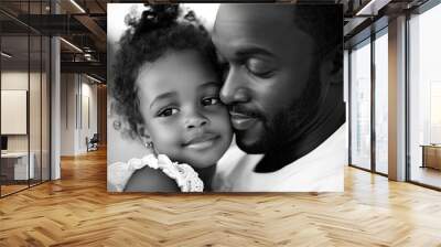 African American Father and Daughter Bonding Time with Children Wall mural