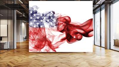 america, usa, national smoke flag Wall mural