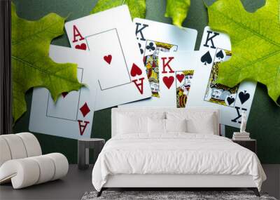 Autumn Poker cards Full House set Wall mural