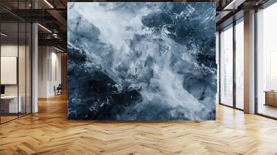 Black White Marble. Abstract Fog on White Marble Texture Background Wall mural