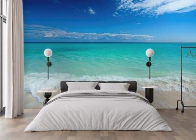 Blue Green Water. White Sand Beach and Turquoise Sea in Cuban Paradise Wall mural