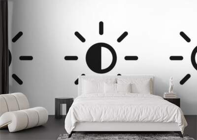 brightness control icons set. brightness icons with varying levels on white background. contrast lev Wall mural