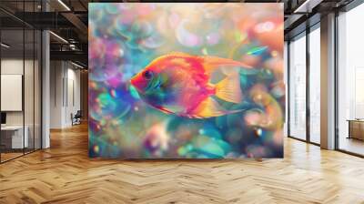 Fish Swimming in Colorful Tropical Ocean Environment Wall mural