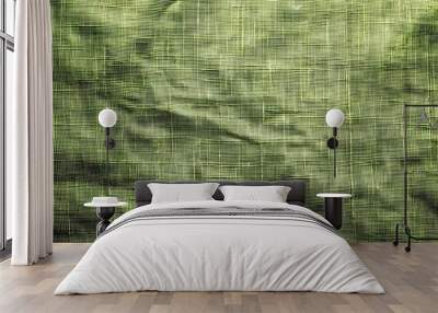 Green Canvas Texture. Blank Space on Textured Fabric Background in Various Colours Wall mural