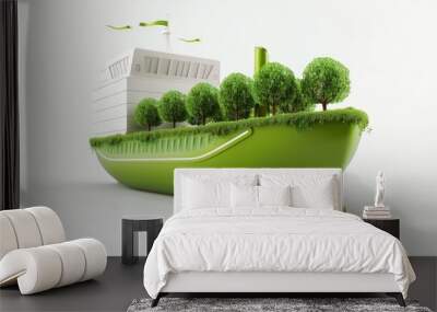 Green Shipping. Eco-Friendly Cruise Ship for Sustainable Sea Travel Wall mural