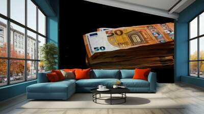 EURO money banknotes, detail photo of EUR Wall mural