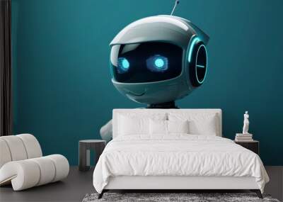 happy cute ai robot Wall mural